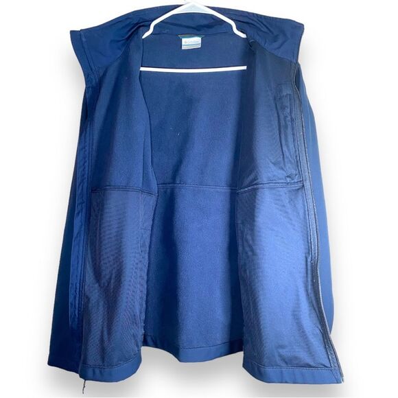 Columbia men’s navy jacket inner cinch waist fleece lined Large Winter - Picture 2 of 9